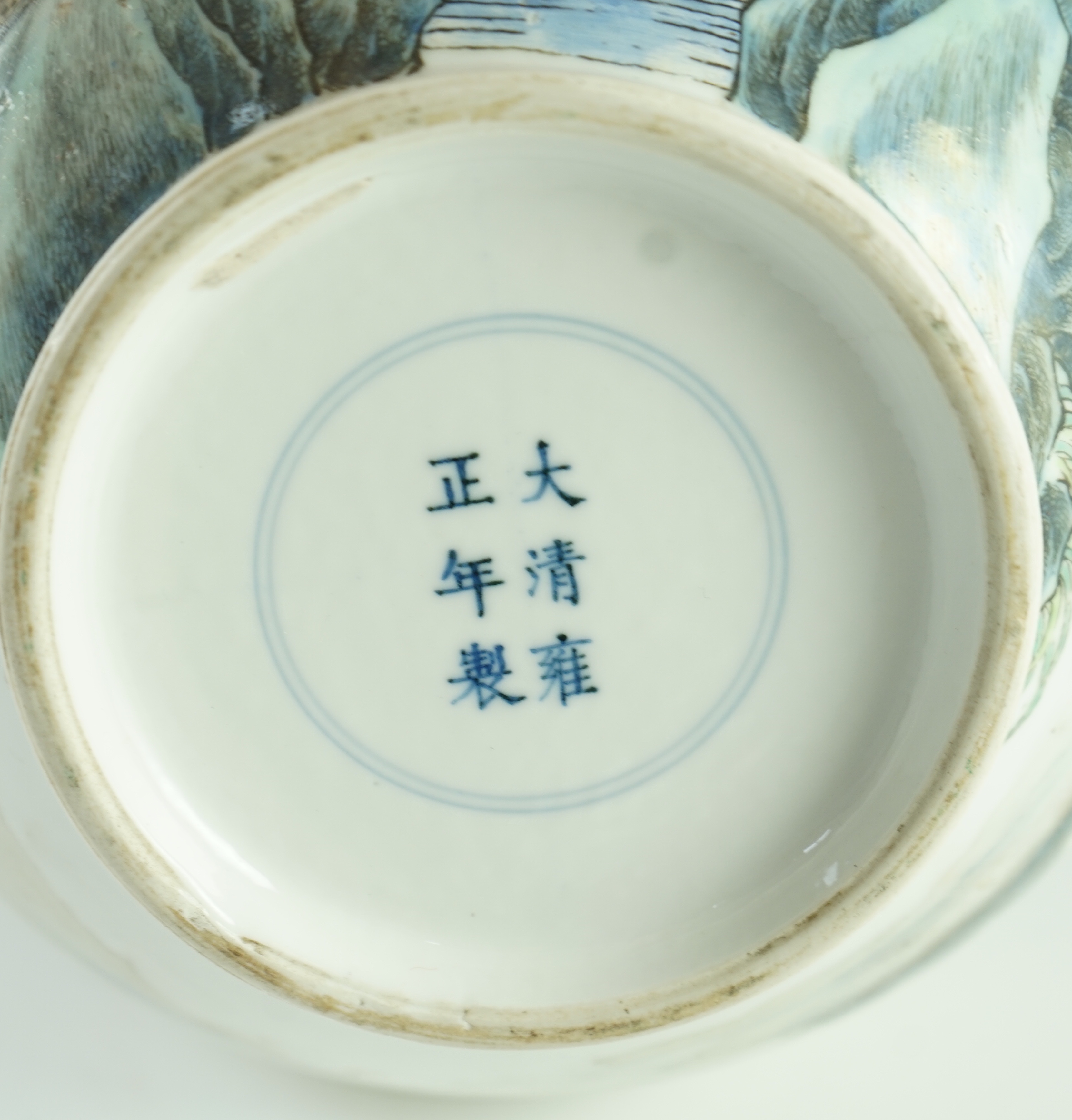 A Chinese enamelled porcelain ‘landscape’ bottle vase, Republic period, 44cm high